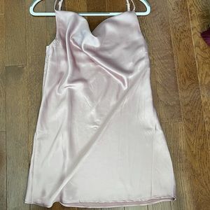 Rose Gold Cowl Neck Adjustable Straps Flowy Mini Dress NWOT